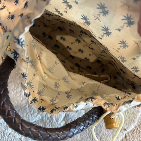 Palm Tree Embroidered Straw Tote Bag - Picture 3 of 4